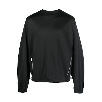 JIL SANDER Black Solid Crewneck Pullover Loose-Fit Long-Sleeve Sweatshirt J22GU0109-J20058-001