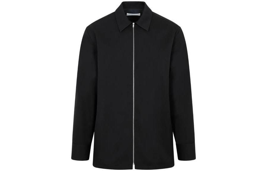 JIL SANDER Black Solid Zip-Up Collared Long Sleeve Jacket J22DL016-7J40117-201