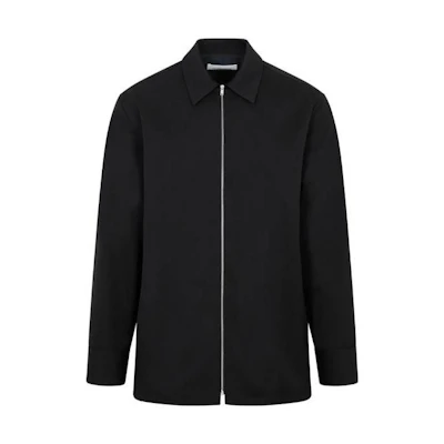 JIL SANDER Black Solid Zip-Up Collared Long Sleeve Jacket J22DL016-7J40117-201