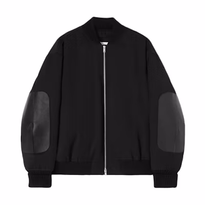 JIL SANDER Black Wool Zip-Up Jacket with Stand Collar and Relaxed Fit J22BN0159J40002001