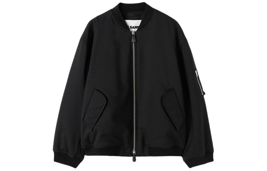 JIL SANDER Black Zip-Up Relaxed Fit Long-Sleeve Jacket J22BN0184J70001001