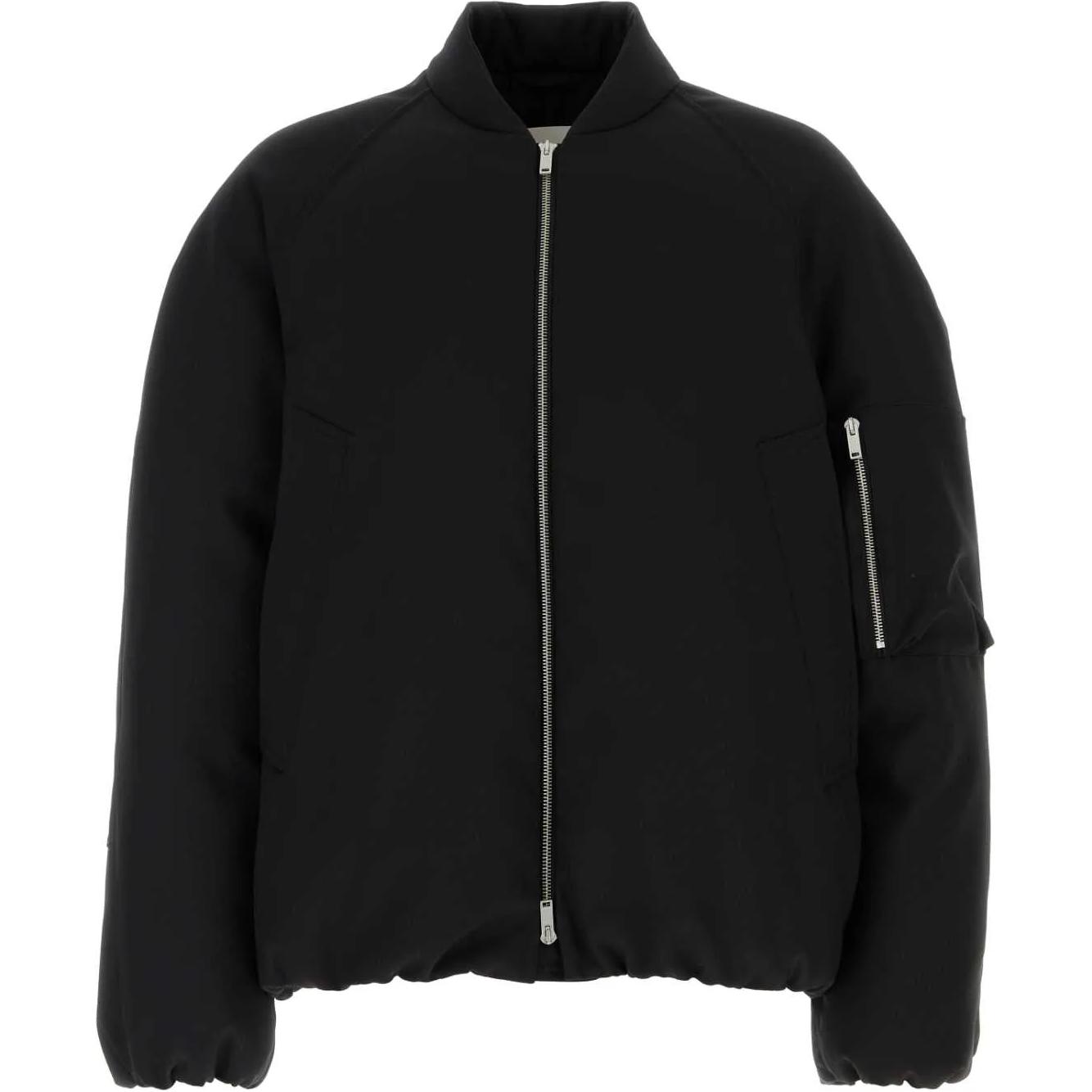 JIL SANDER Black Zip Baseball Collar Long Sleeve Jacket J22AF010-8J70177-001