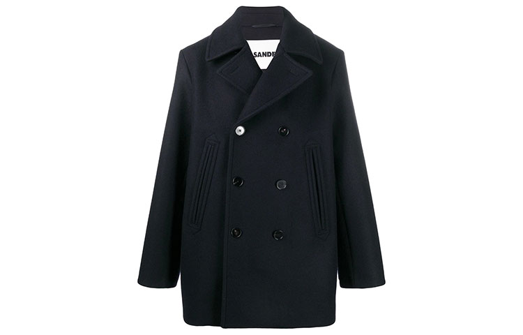 JIL SANDER Blue Double-Breasted Solid Pocket Jacket JPUR410204MR200500401