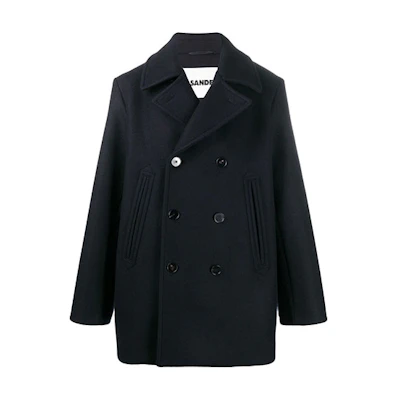 JIL SANDER Blue Double-Breasted Solid Pocket Jacket JPUR410204MR200500401