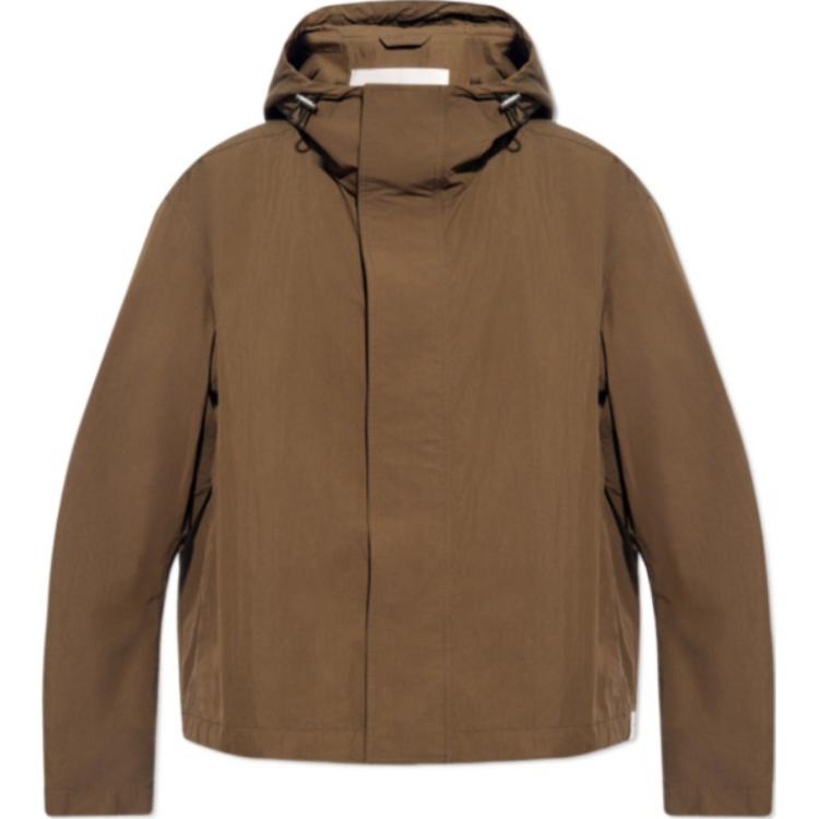 JIL SANDER Brown Oversized Hoodie Zip-Up Jacket J47BN0150-J45215-312