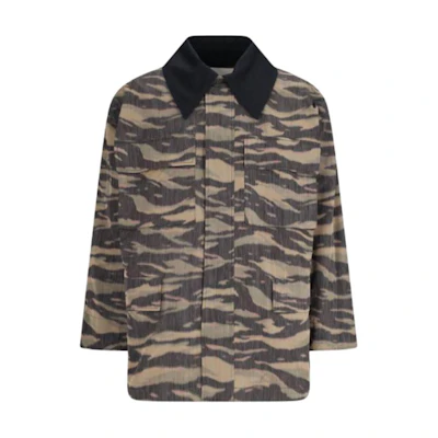 JIL SANDER Camo Print Loose Fit Drawstring Long Sleeve Jacket Multicolor J22SW0005J70187962