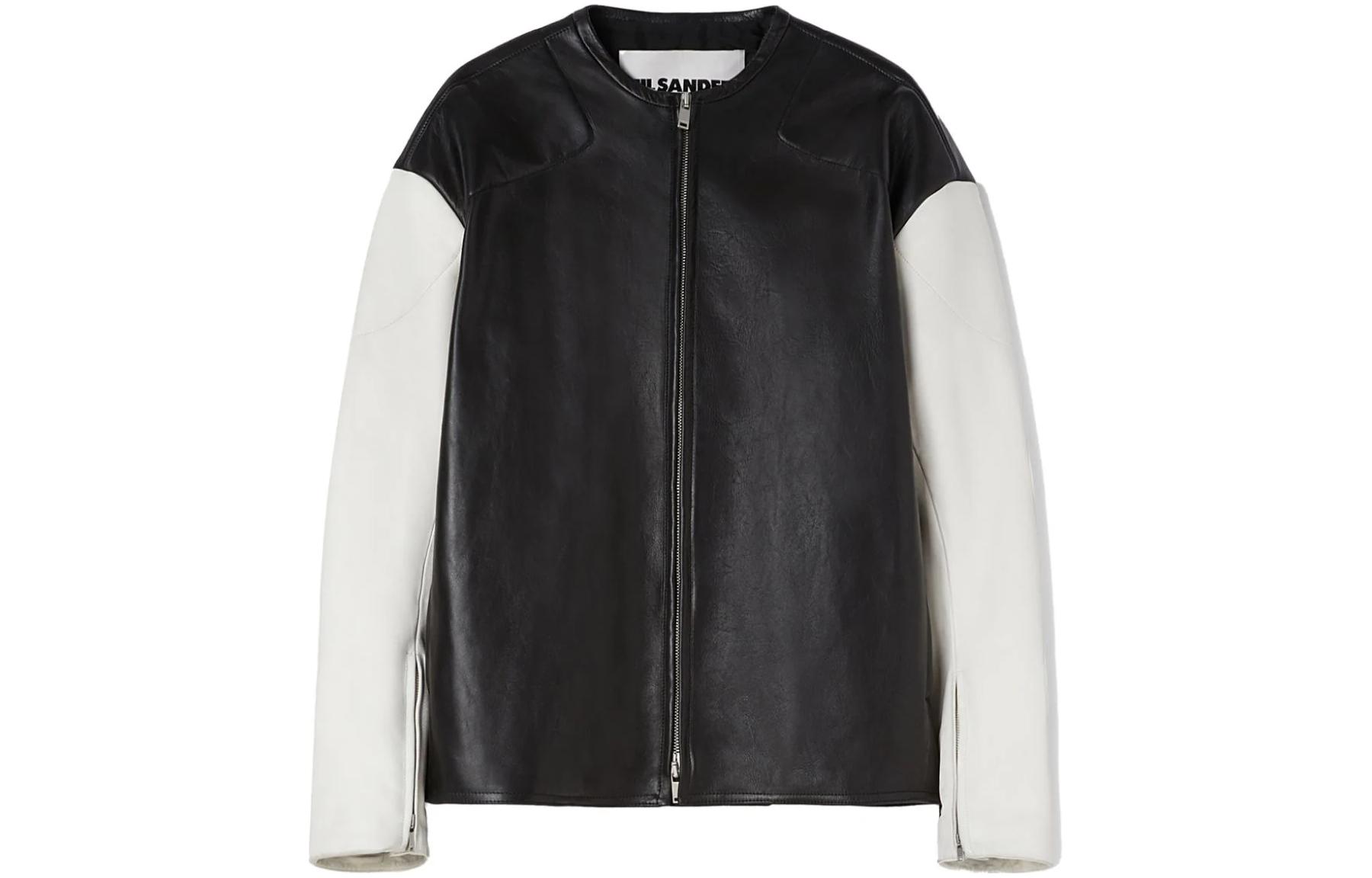 Jil Sander Colorblock Zip-Up Jacket Men’s Crewneck Dual-Tone J21BN0137JTN291-BLACK