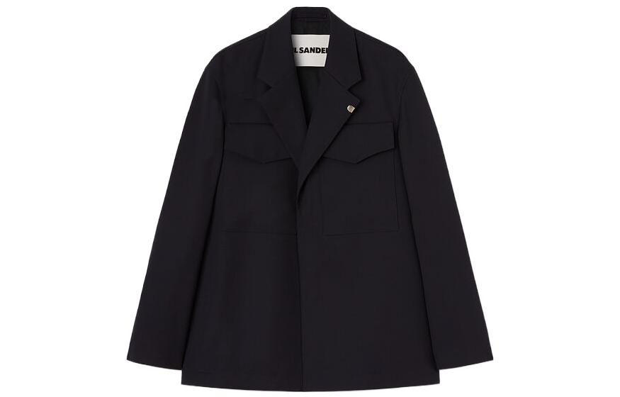 JIL SANDER Deconstructed Jacket Black Oversized Blazer Style Coat J22BN0115J40103401