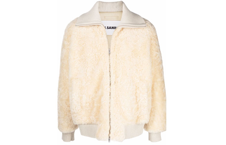 JIL SANDER Faux Fur High Neck Jacket JSMT654271MTL08015280