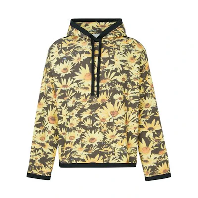 Jil Sander Floral Print Hoodie Yellow Long-Sleeve Pullover JVM1665565174960