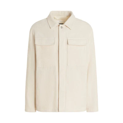 Jil Sander FW21 Beige Solid Color Long Sleeve Jacket for Men JPUT420925-MT243014-103