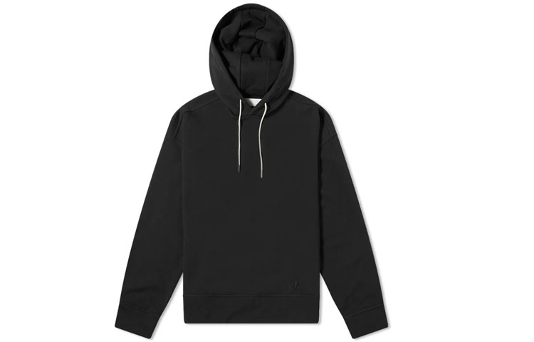 JIL SANDER FW21 Black Drawstring Hooded Pullover Hoodie JPUS707526-MS248608-001