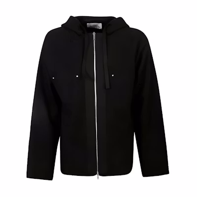 JIL SANDER FW21 Black Zip-Up Solid Long-Sleeve Sweatshirt Jacket JSMT707048-MT217808-001