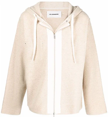 JIL SANDER FW21 Contrast Striped Hooded Jacket Beige JSMT707048-MT217808-237 Buy JIL SANDER FW21 Contrast Striped Hooded Jacket Beige JSMT707048-MT217808-237
