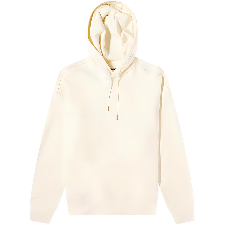 JIL SANDER FW21 Drawstring Logo Hoodie White Pullover JPUS707526-MS248608-106