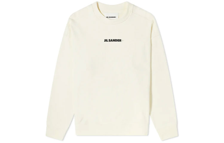 JIL SANDER FW21 Logo Crewneck Sweatshirt Beige JPUS707532-MS248608-106