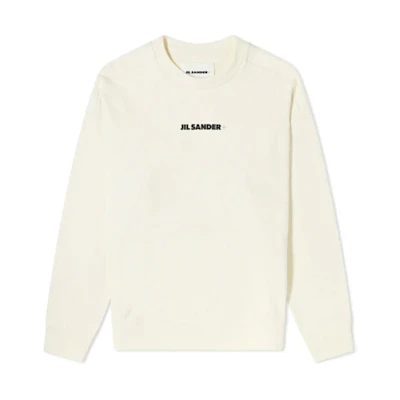 JIL SANDER FW21 Logo Crewneck Sweatshirt Beige JPUS707532-MS248608-106