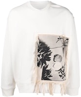 JIL SANDER FW21 Photo Print Fringe Long Sleeve Sweatshirt White . JSMT707058MT248608-102 JIL SANDER FW21 Photo Print Fringe Long Sleeve Sweatshirt White . JSMT707058MT248608-102