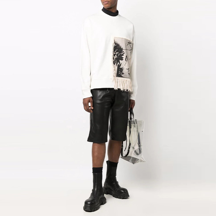 Lookbook JIL SANDER FW21 照片印花流蘇長袖衛衣 白色 JSMT707058MT248608-102