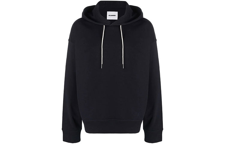 JIL SANDER FW21 Solid Color Drawstring Hoodie Mens Blue JPUT707526MT248608-401