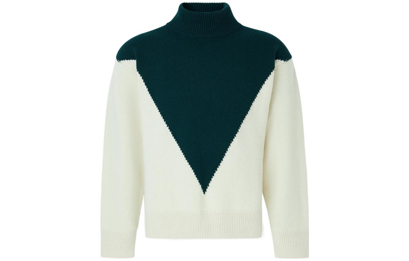 Jil Sander FW21 Two-Tone Knit Sweater Unisex White JVM1623231866528