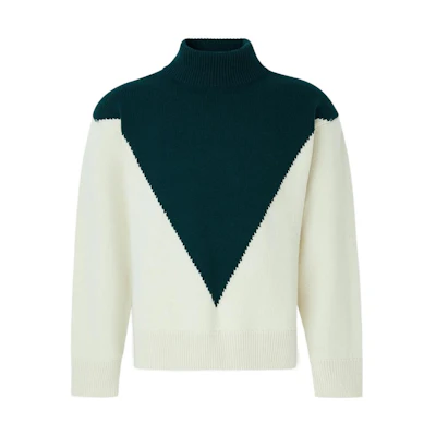 Jil Sander FW21 Two-Tone Knit Sweater Unisex White JVM1623231866528
