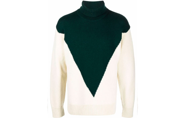 JIL SANDER FW21 Two-Tone Turtleneck Sweater Beige Men’s Apparel JSMT752037-MTY21648