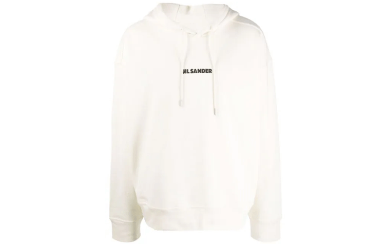 JIL SANDER FW21 White Logo Print Hoodie JPUT707533MT248608