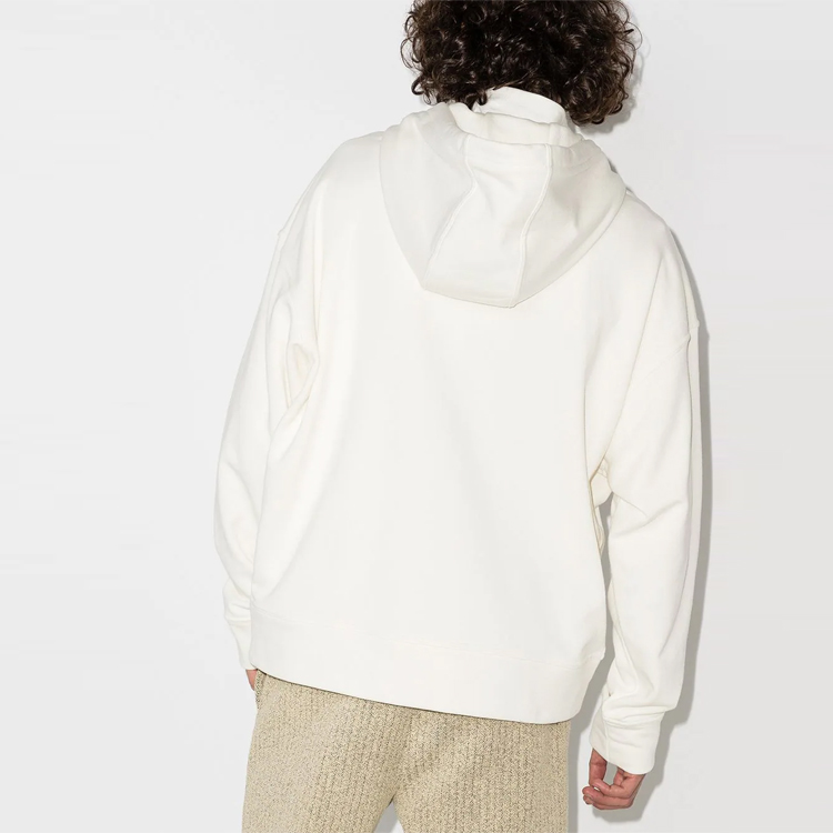 Shop 질 샌더 FW21 화이트 로고 프린트 풀오버 후디. JPUT707533-MT248608-102