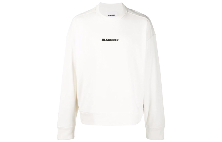 JIL SANDER FW21 White Oversized Sweatshirt with Logo Design PUT707532-MT248608-102