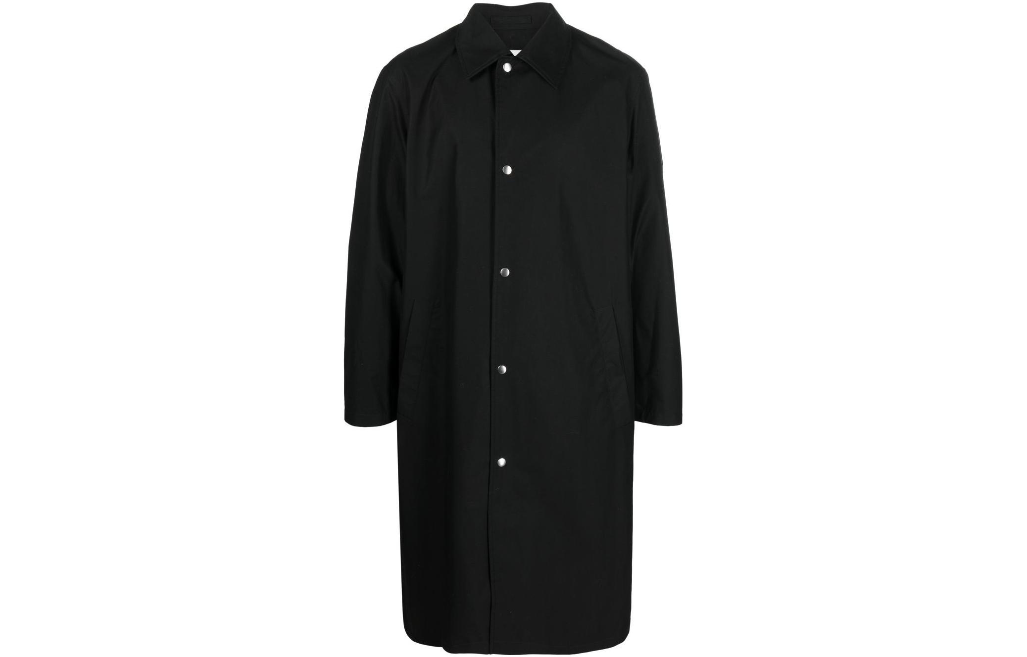 Jil Sander FW22  Black Mid-Length Trench Coat with Logo Print. J23AA0007-J45070-001