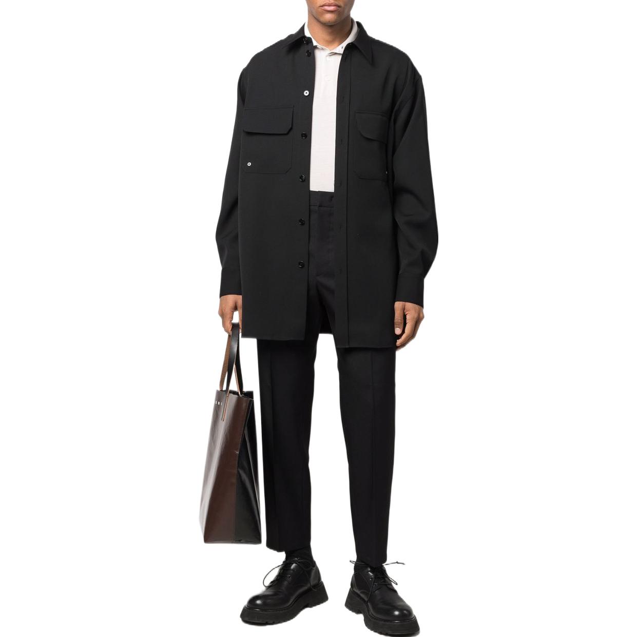 Lookbook JIL SANDER FW22  Black Straight-Leg Ankle-Cut Casual Pants. JSMU310831-MU440300-001