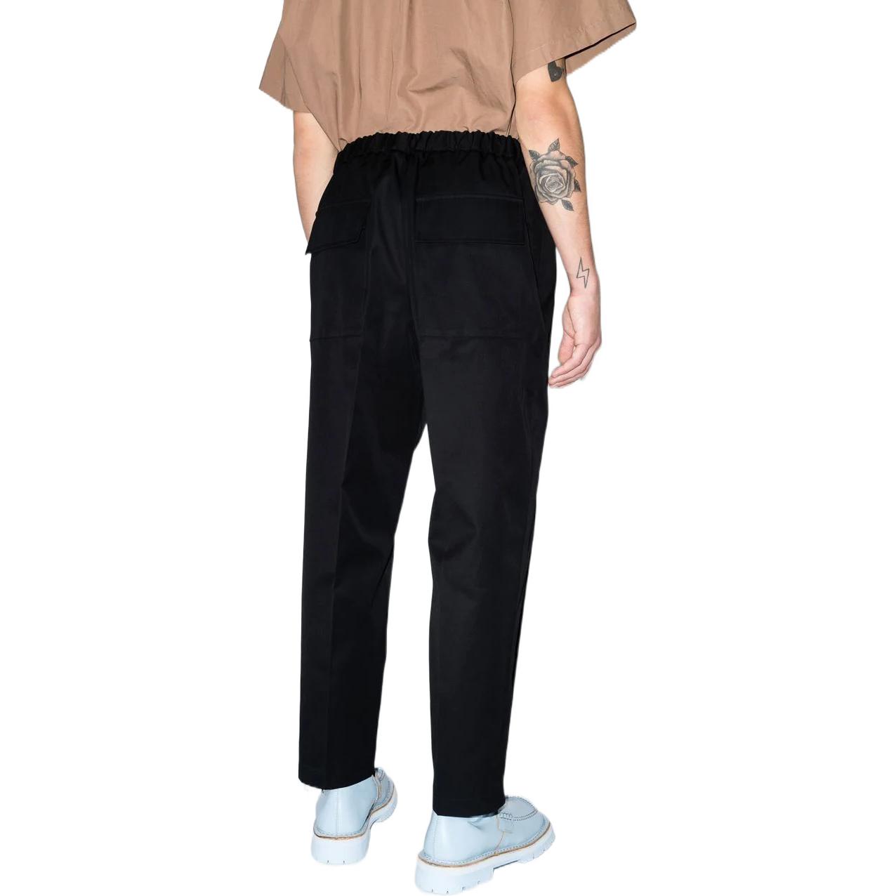 Purchase JIL SANDER FW22  Black Tapered Straight-Fit Elastic Waist Sweatpants. JSMU311131MU242800001