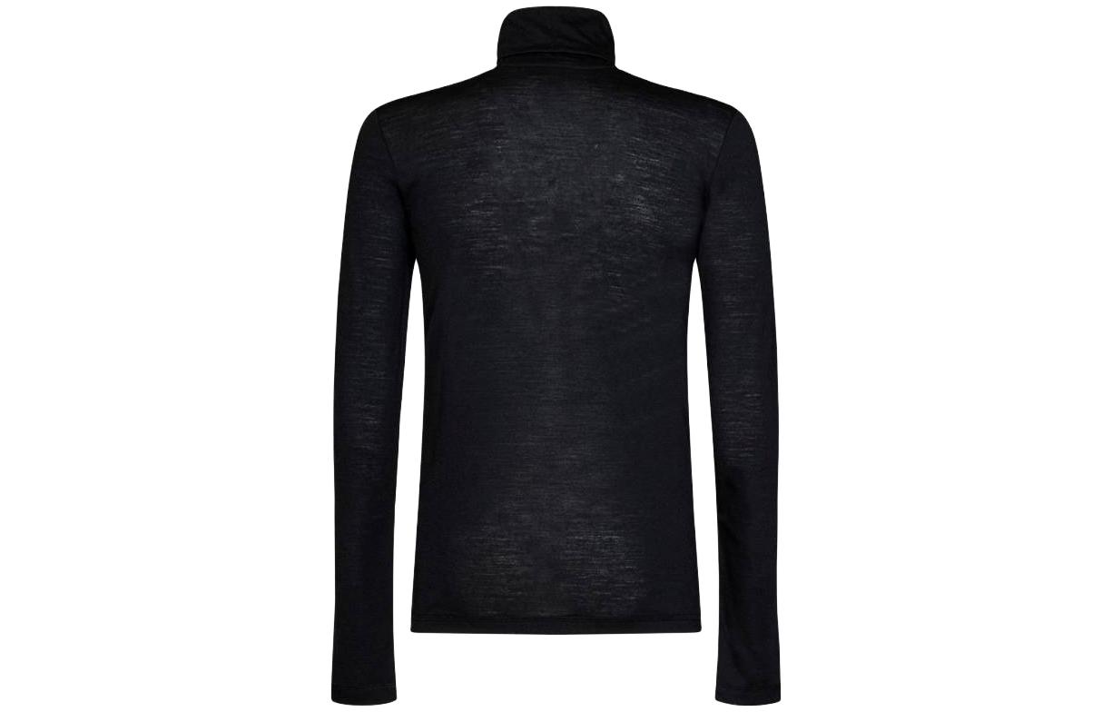 Lookbook 吉尔桑德 FW22 黑色高领长袖T恤 带标志印花。 J47GC0020-J70021-001