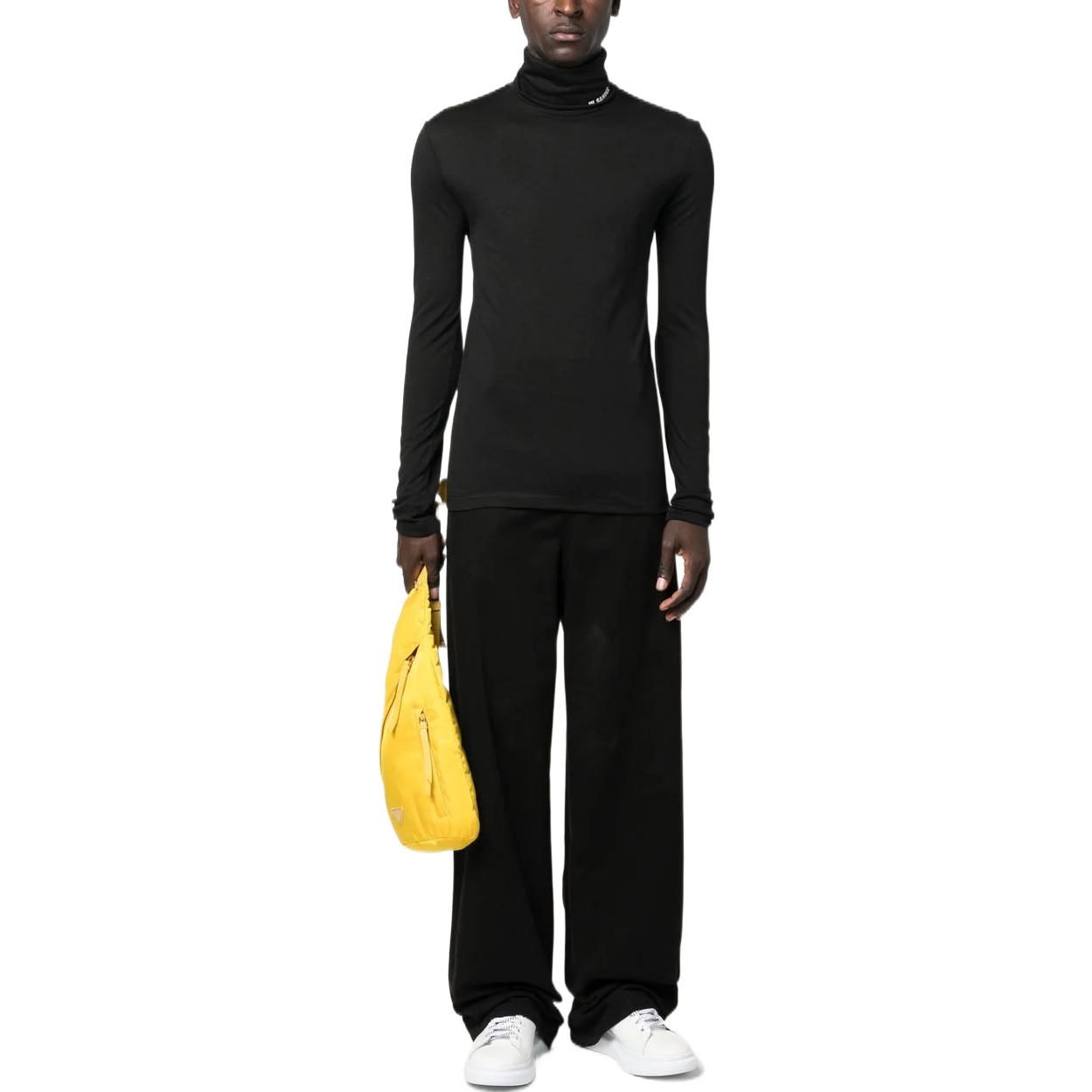 Shop 吉尔桑德 FW22 黑色高领长袖T恤 带标志印花。 J47GC0020-J70021-001