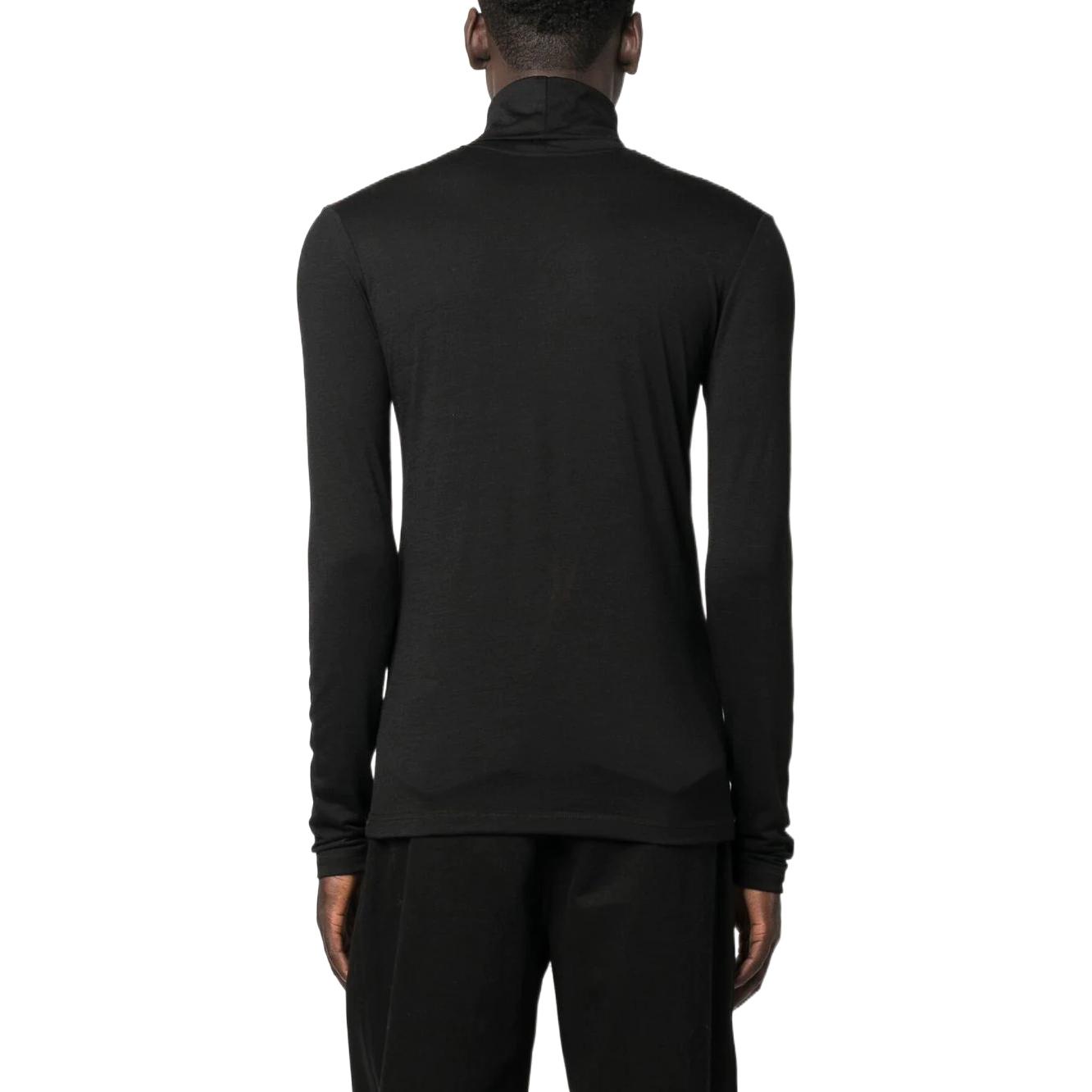 Purchase 吉尔桑德 FW22 黑色高领长袖T恤 带标志印花。 J47GC0020-J70021-001