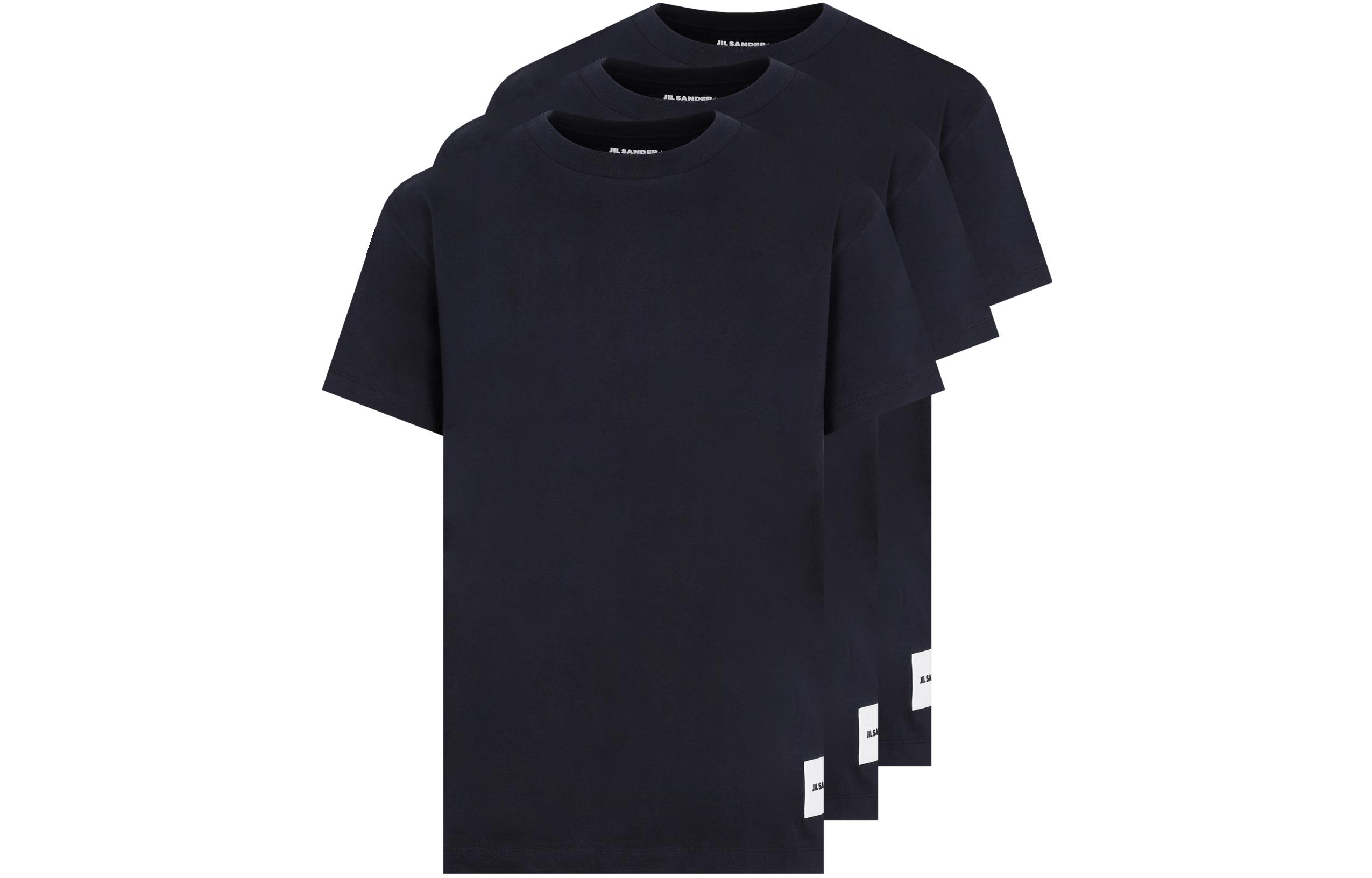 Order JIL SANDER 秋冬22 深蓝色圆领标志T恤三件装 J47GC00-01J45048-402