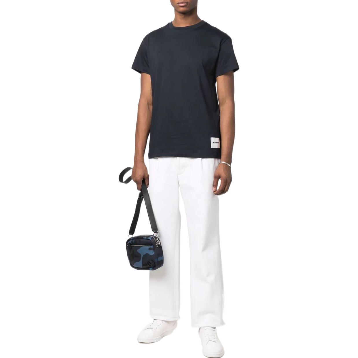 Lookbook JIL SANDER 秋冬22 深蓝色圆领标志T恤三件装 J47GC00-01J45048-402