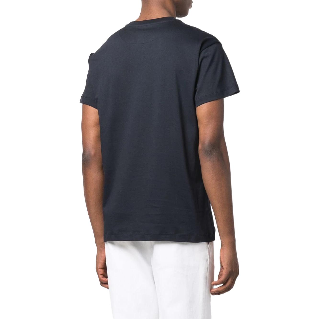 Shop JIL SANDER 秋冬22 深蓝色圆领标志T恤三件装 J47GC00-01J45048-402