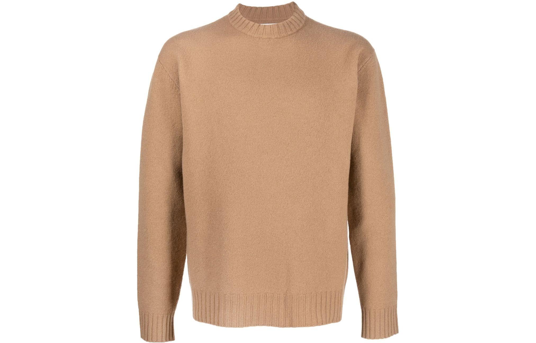 Jil Sander FW22  Plain Wool Knit Sweater Khaki. J21GP0002-J14506-233