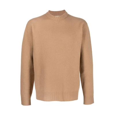 Jil Sander FW22 Plain Wool Knit Sweater Khaki. J21GP0002-J14506-233