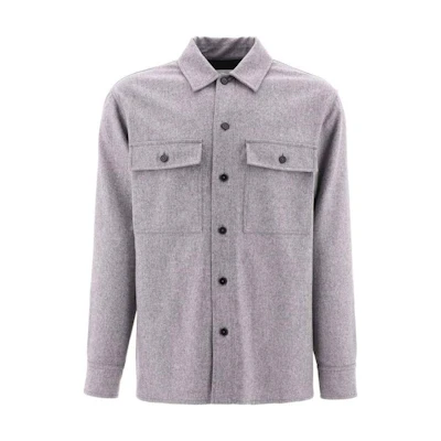 Jil Sander FW22 Solid Single-Breasted Shirt Jacket in Graphite. J47DL0001J40008-030