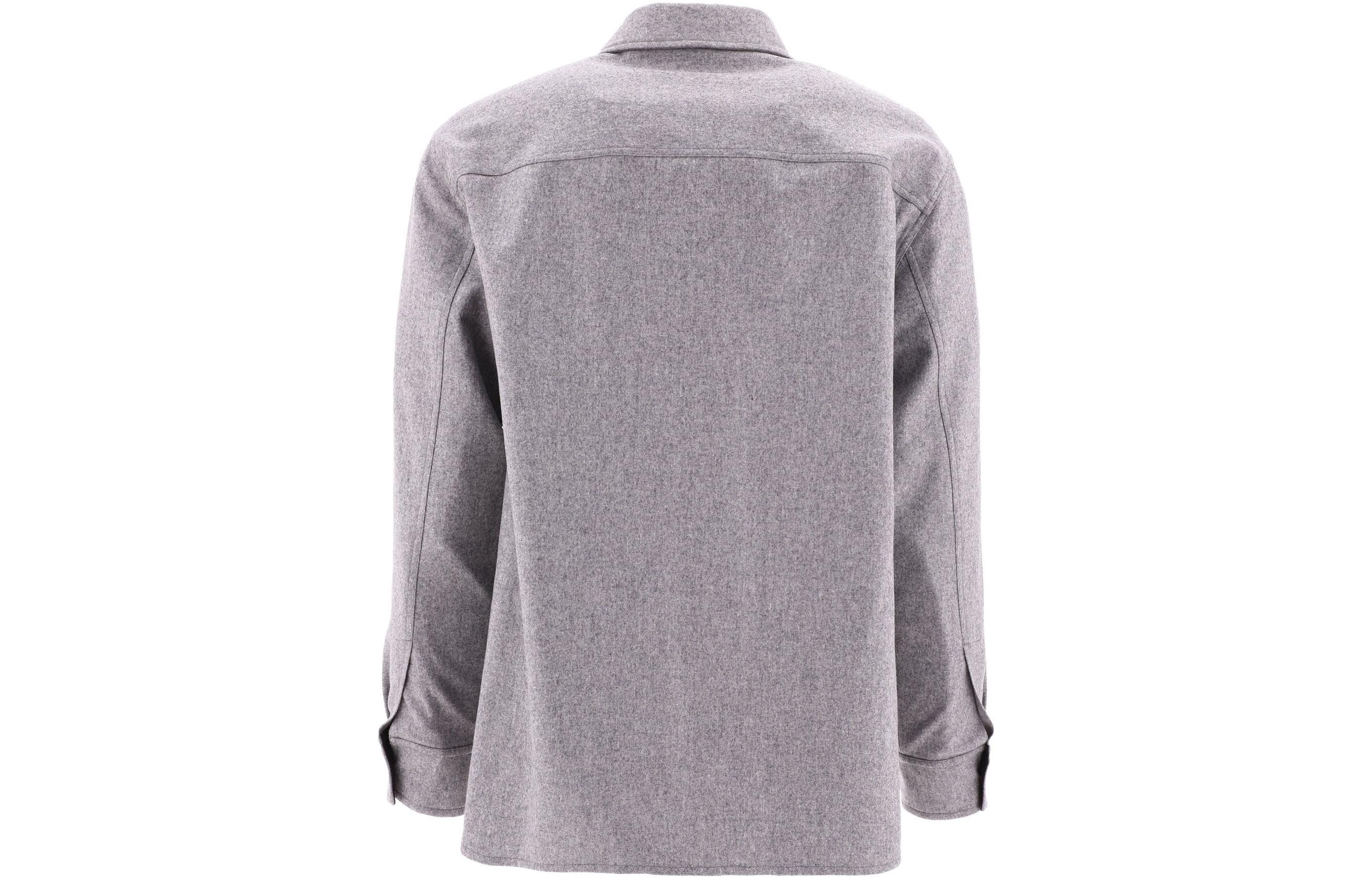 Lookbook 질 샌더 FW22 그래파이트 싱글 브레스티드 셔츠 자켓. J47DL0001J40008-030