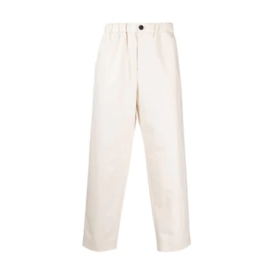 JIL SANDER FW22 Straight-Leg Button Casual Pants Off-White. J47KA0016J45039