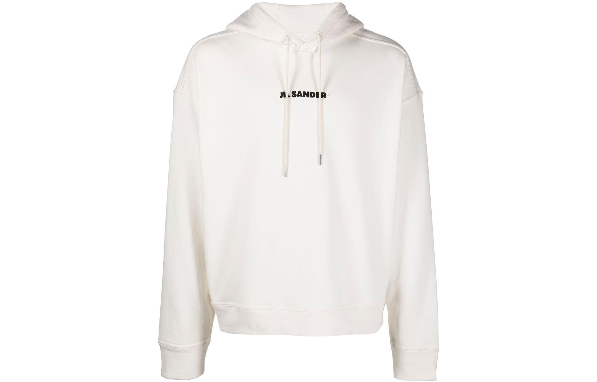 JIL SANDER FW22  White Logo Graphic Hoodie Pullover - Fall Season. J47GU0002-J45050-102