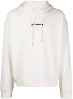 JIL SANDER FW22 White Logo Graphic Hoodie Pullover - Fall Season. J47GU0002-J45050-102 JIL SANDER FW22 White Logo Graphic Hoodie Pullover - Fall Season. J47GU0002-J45050-102