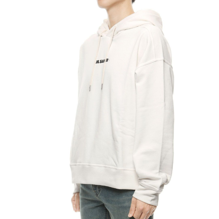 Details for 吉尔桑德FW22白色Logo图案连帽衫 - 秋季款。 J47GU0002-J45050-102