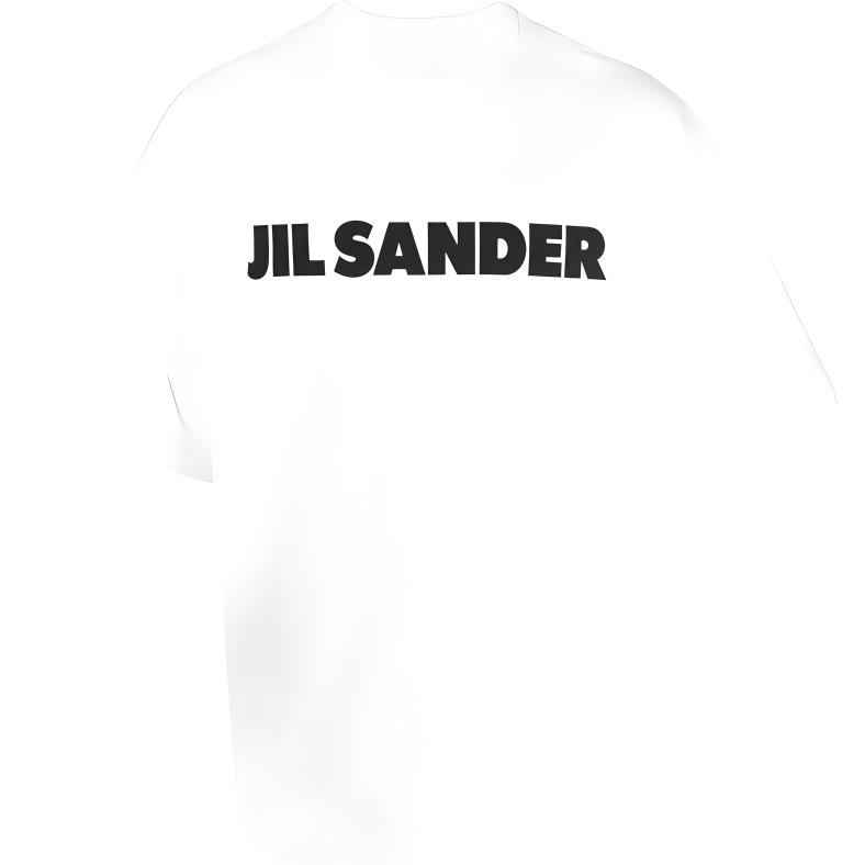 Jil Sander FW22  White Logo Print Relaxed Fit Short Sleeve T-Shirt. J21GC0001J45047-102