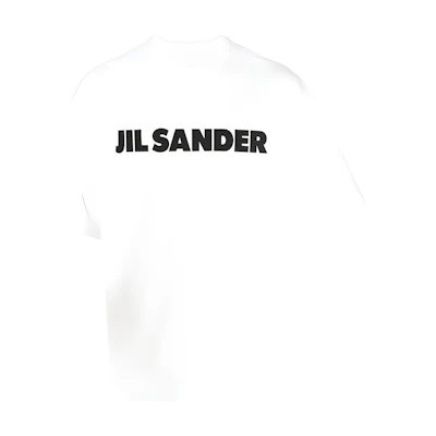 Jil Sander FW22 White Logo Print Relaxed Fit Short Sleeve T-Shirt. J21GC0001J45047-102