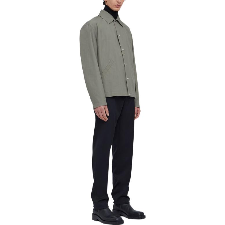Shop JIL SANDER FW22 Back Logo Print Single-Breasted Collar Jacket Light Green Men. J23BN0003-J45071-317